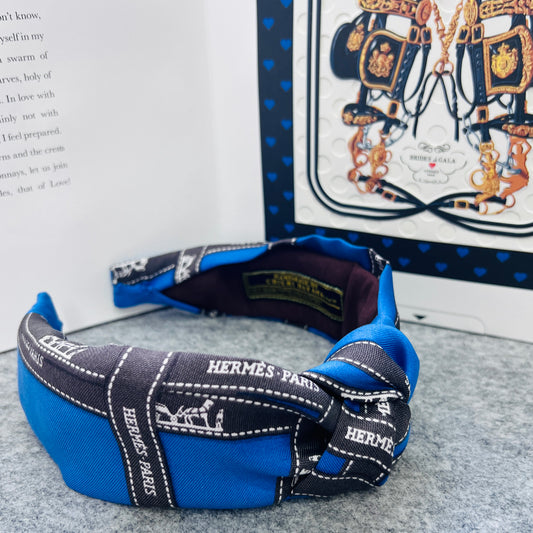 H-H blue ribbon knit style Headband