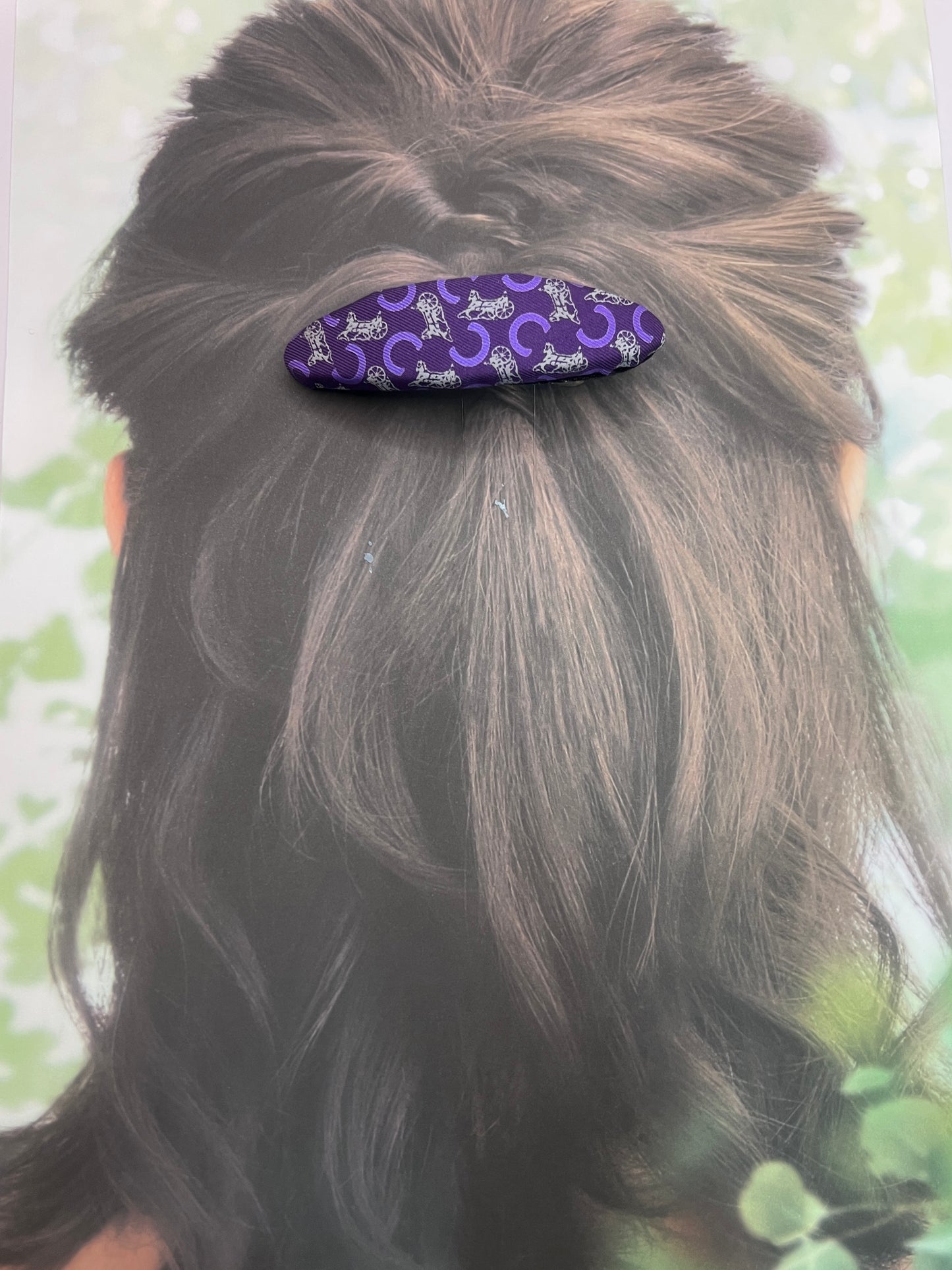 C-C celine upcycled classic monogram Korean girl hair clip