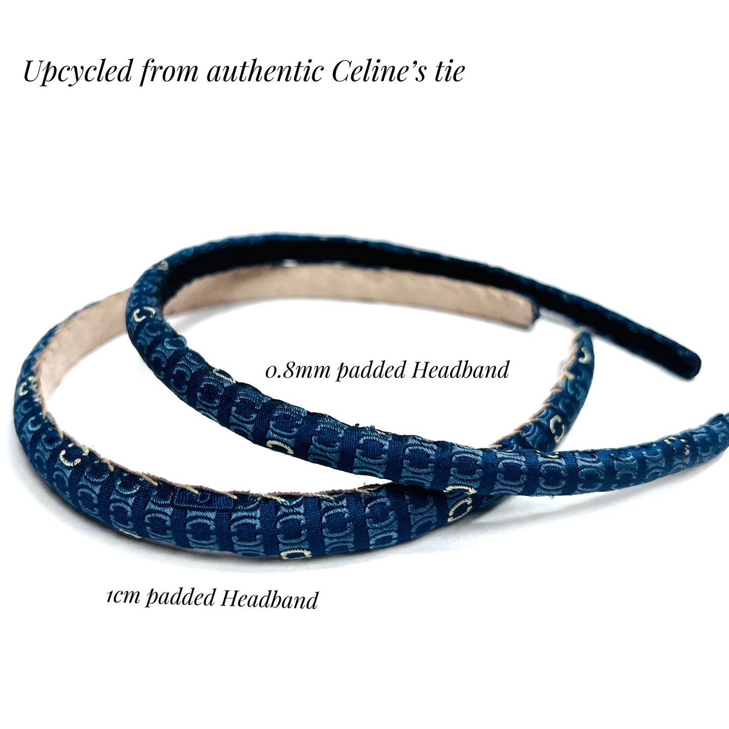 C-C -blue jeans & egg shells classic monogram headband (Copy)