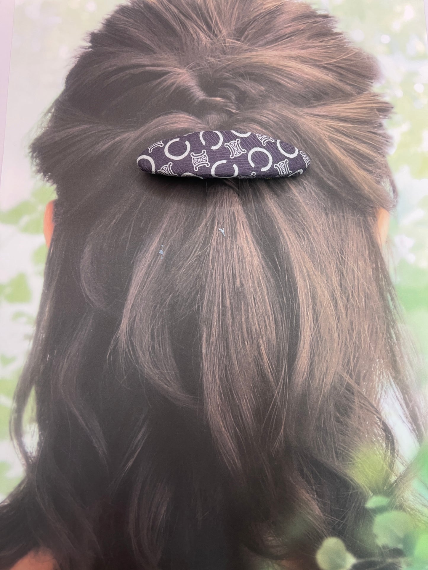 C-C celine upcycled classic monogram Korean girl hair clip