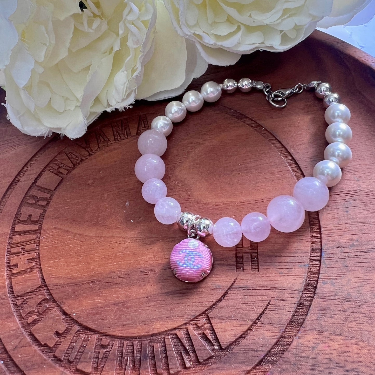 CC- Peony Pink & Pearl- CC006- bracelet