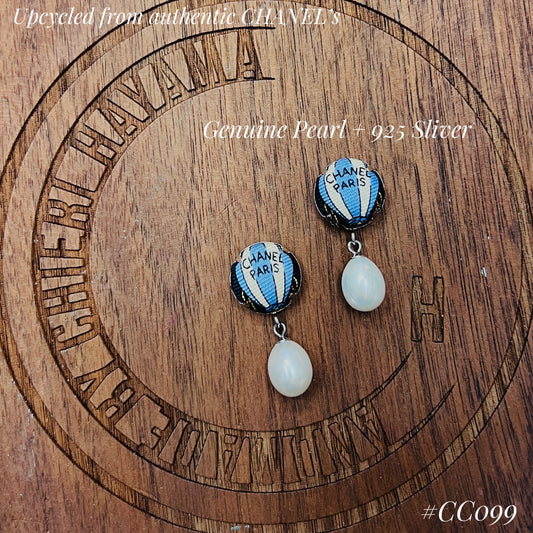 CC- Hot air balloon CC069- genuine Pearl earrings