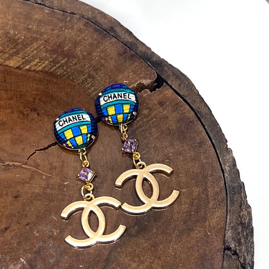 CC- Hot air balloon CC096- earrings with cc charms