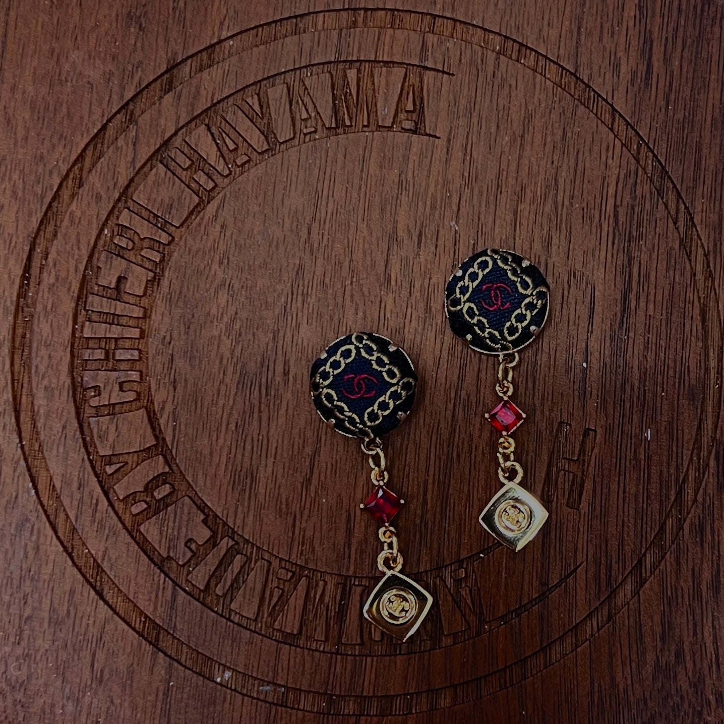 CC- - CC091 - upcycled orginal chanel’s charm earring
