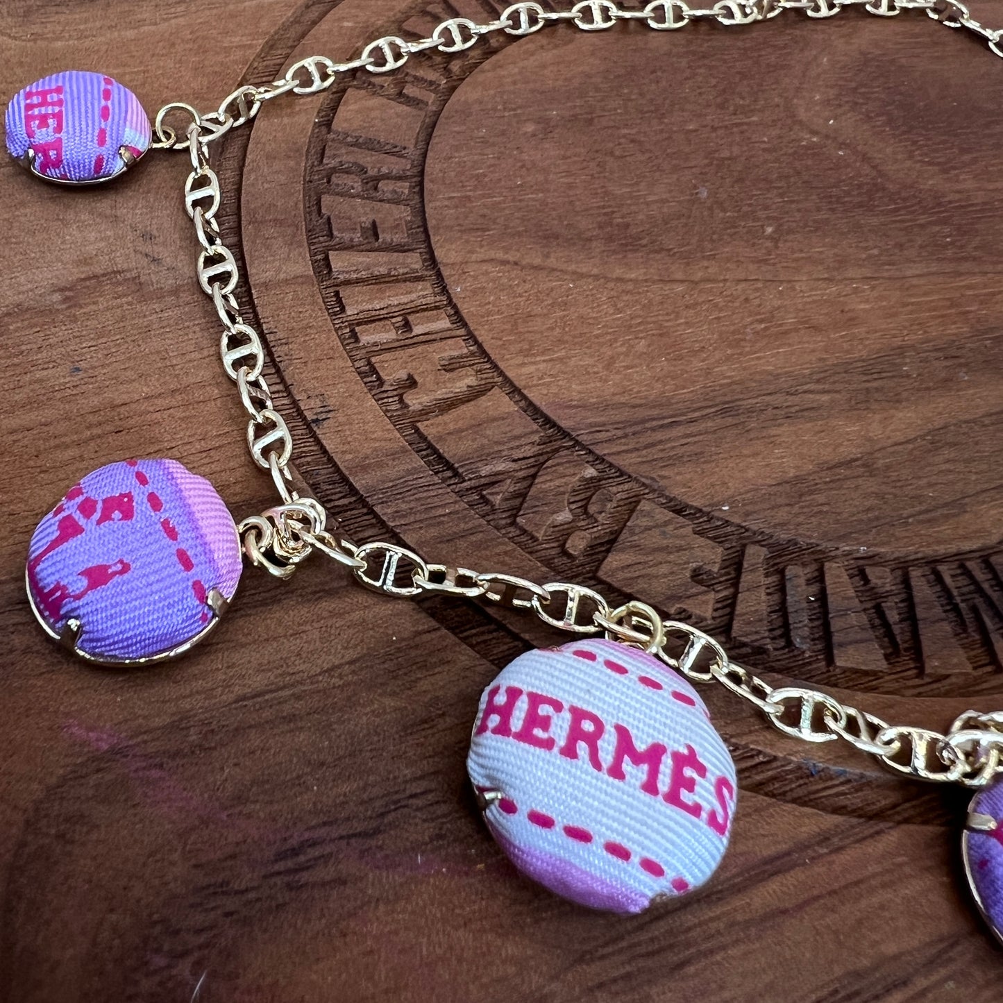 H-H - pink & lavender ribbon - necklace