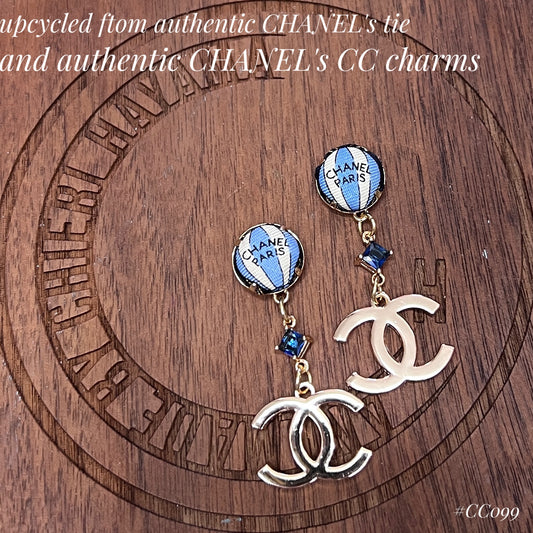 CC- blue Hotair balloons - CC099- earrings