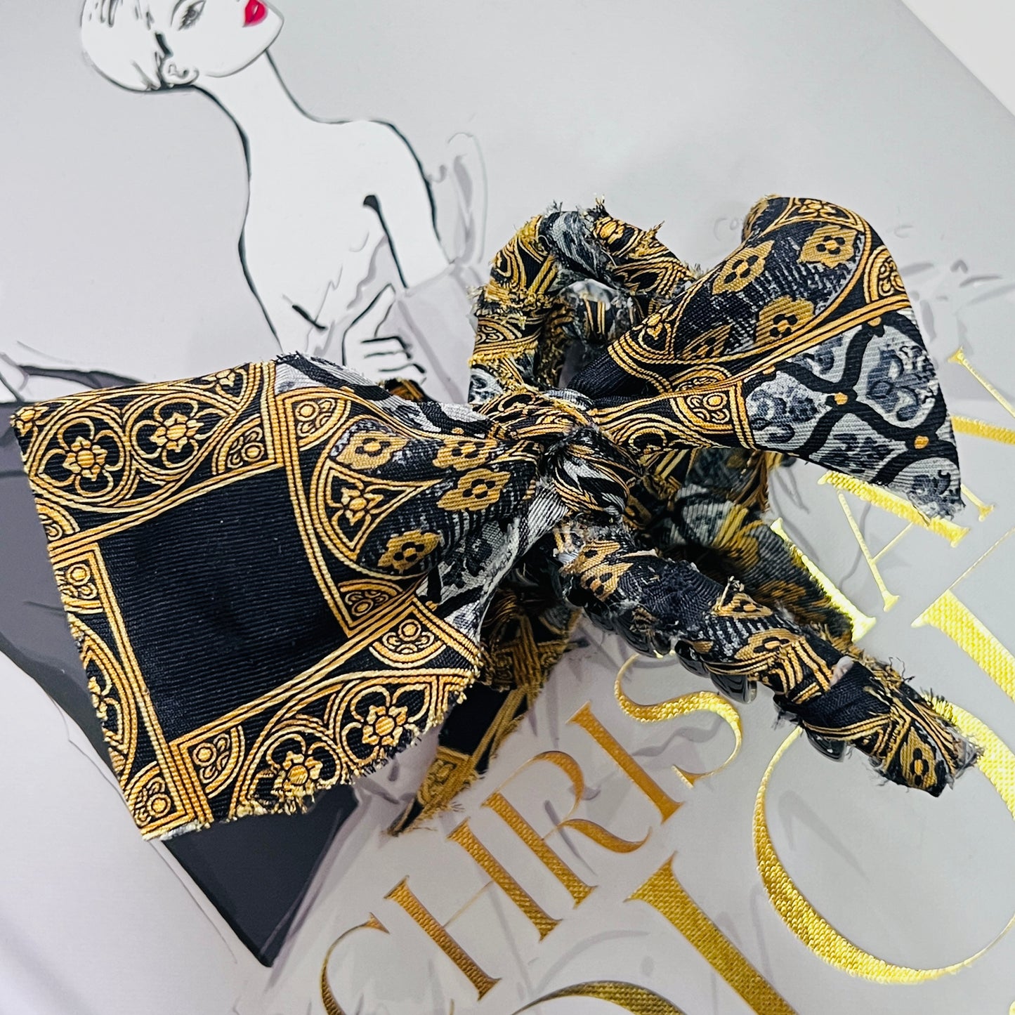 D-D dior classic  - headband, grab clip & scrunchie