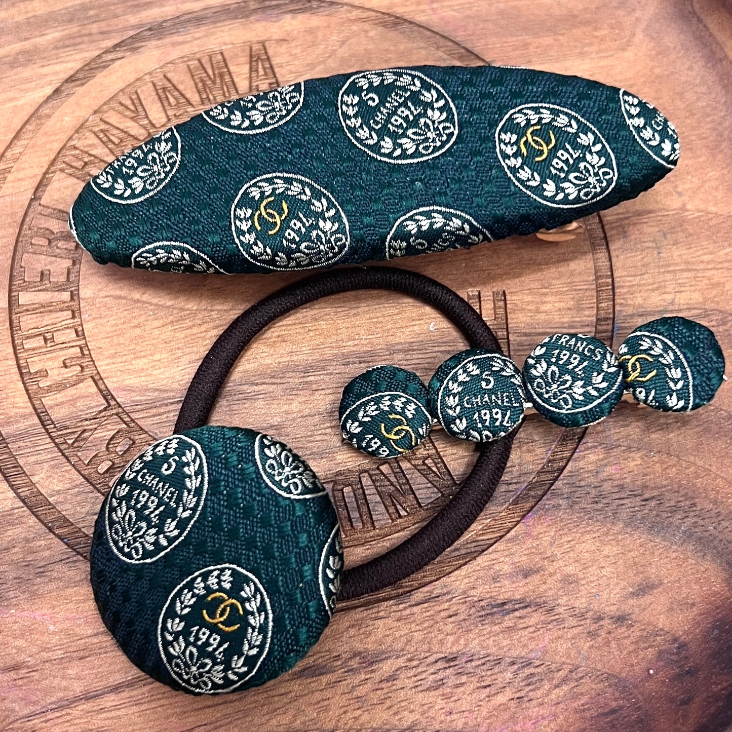 CC- Hunter Green 1994 vintage- CC078- hairband