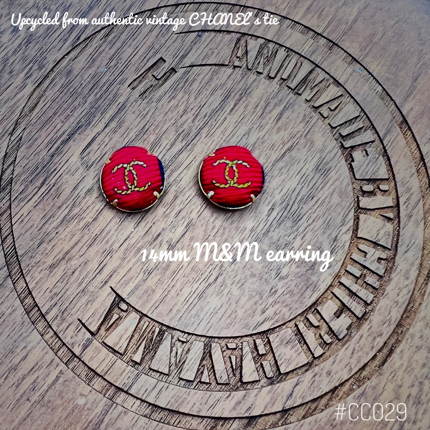 BURGUNDY M&M STUDS earrings — VINTAGE CHANEL, REIMAGINED