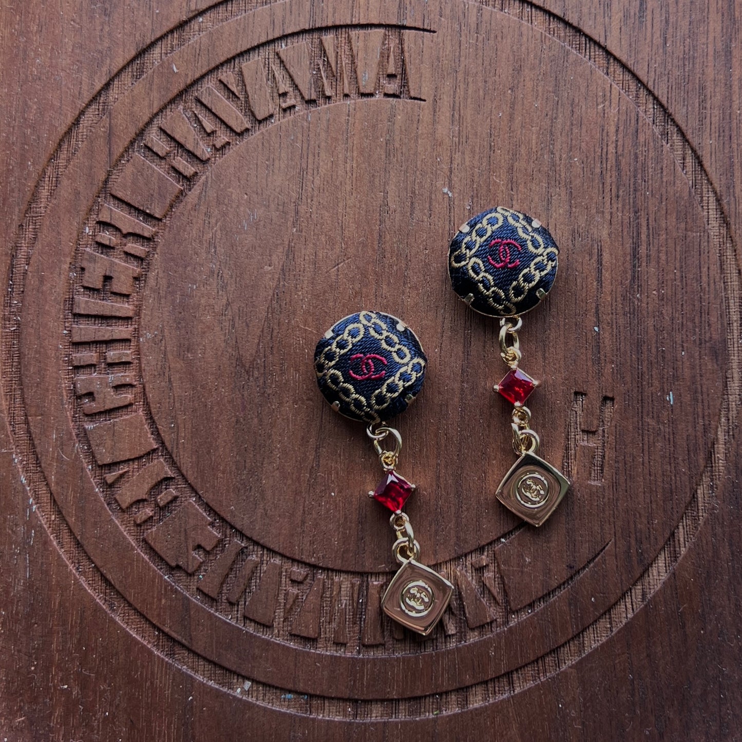 CC- - CC091 - upcycled orginal chanel’s charm earring