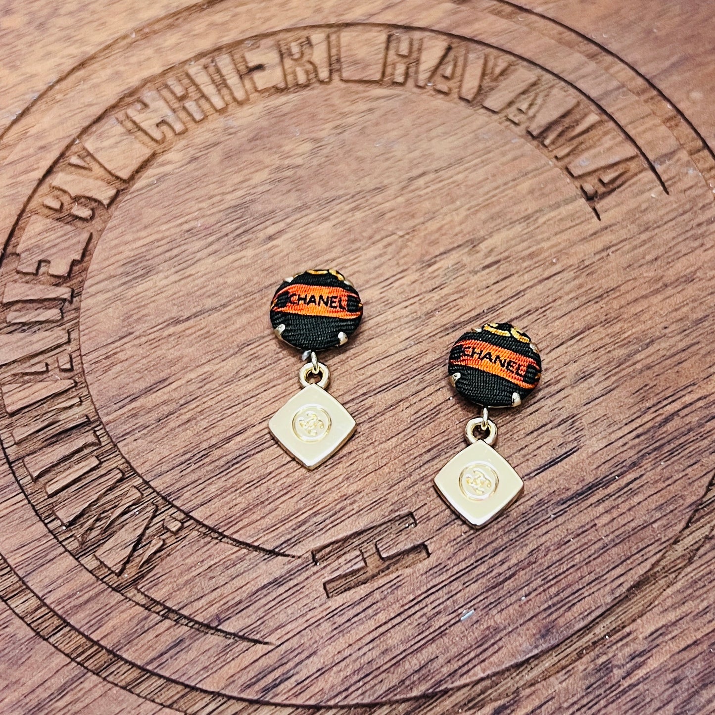 CC- - CC076 - upcycled orginal chanel’s charm earring