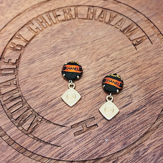 CC- - CC076 - upcycled orginal chanel’s charm earring