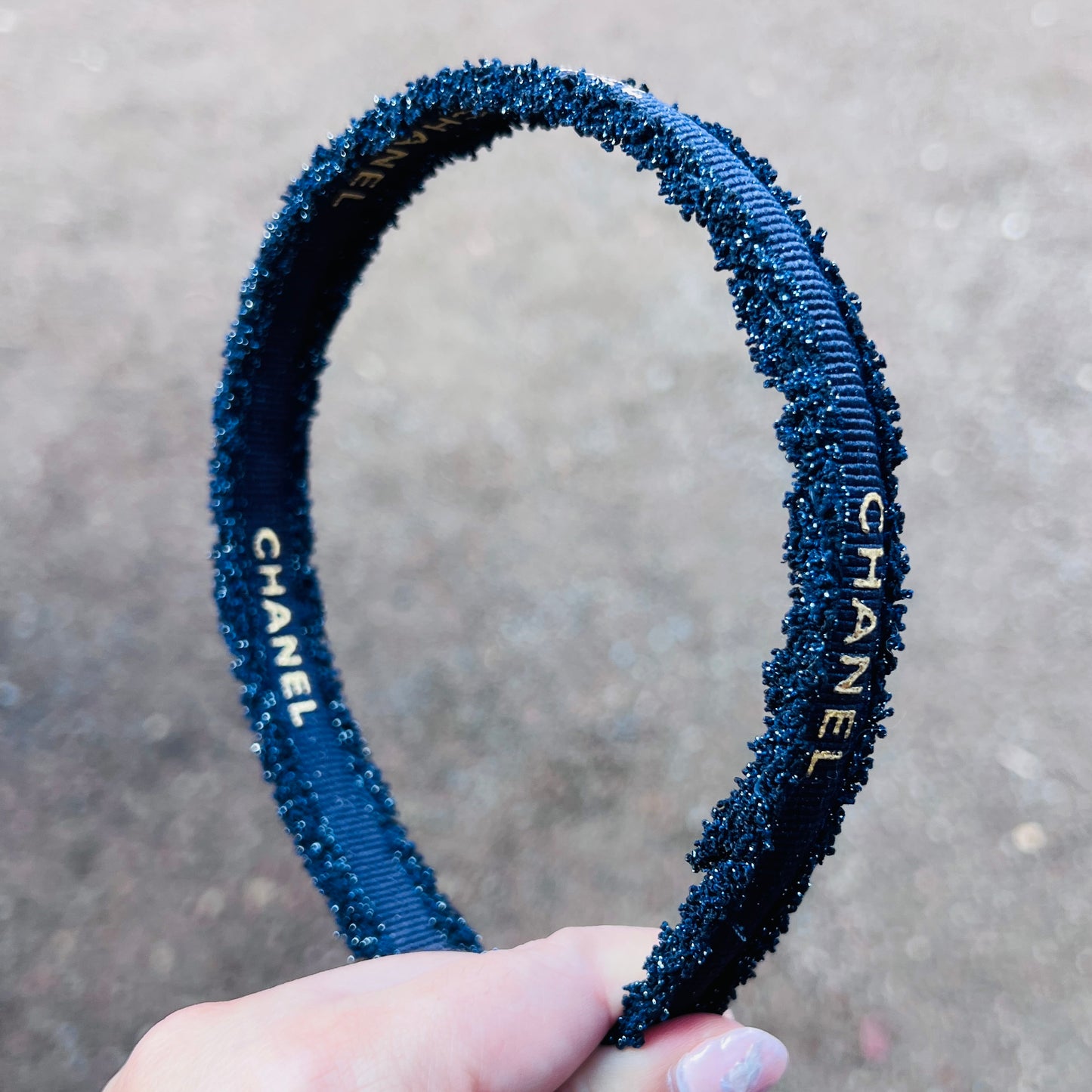 CC-ribbon black & gold headband