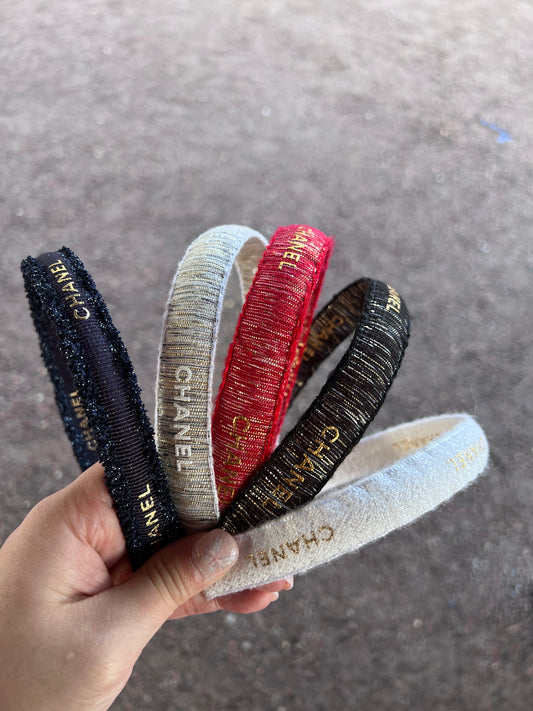 CC-ribbon black & gold headband