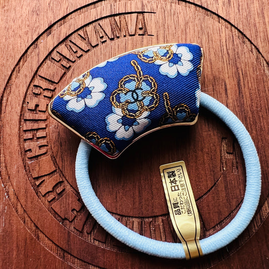 CC- ocean blue & Gold chain flower with CC logo CC064- Hairband