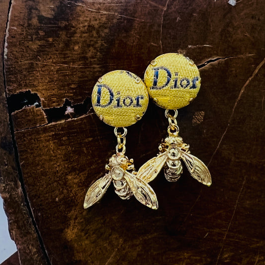 D-Drop earring- yellow bees