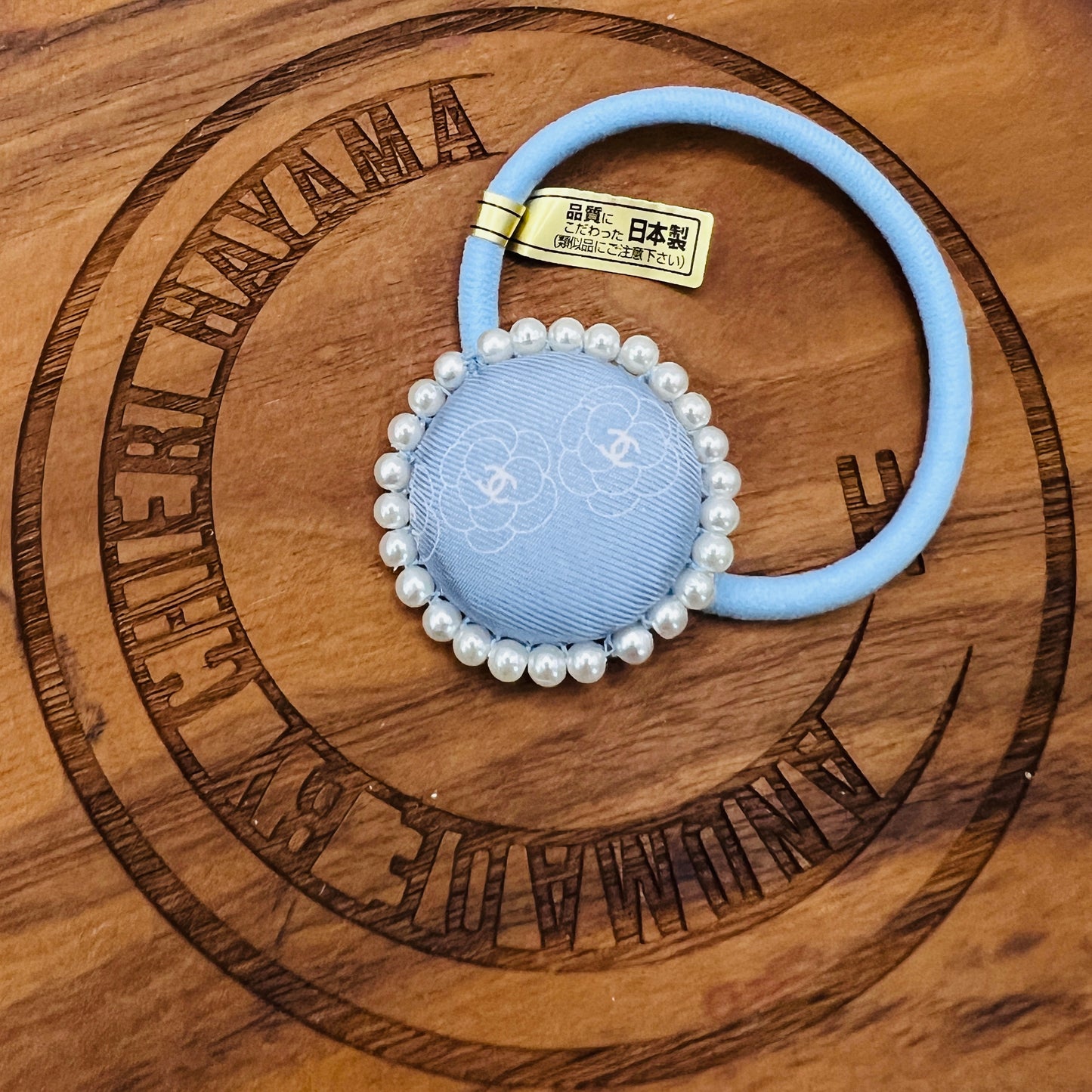 CC- Cinderella Blue Camellias with CC logo CC068- hairband