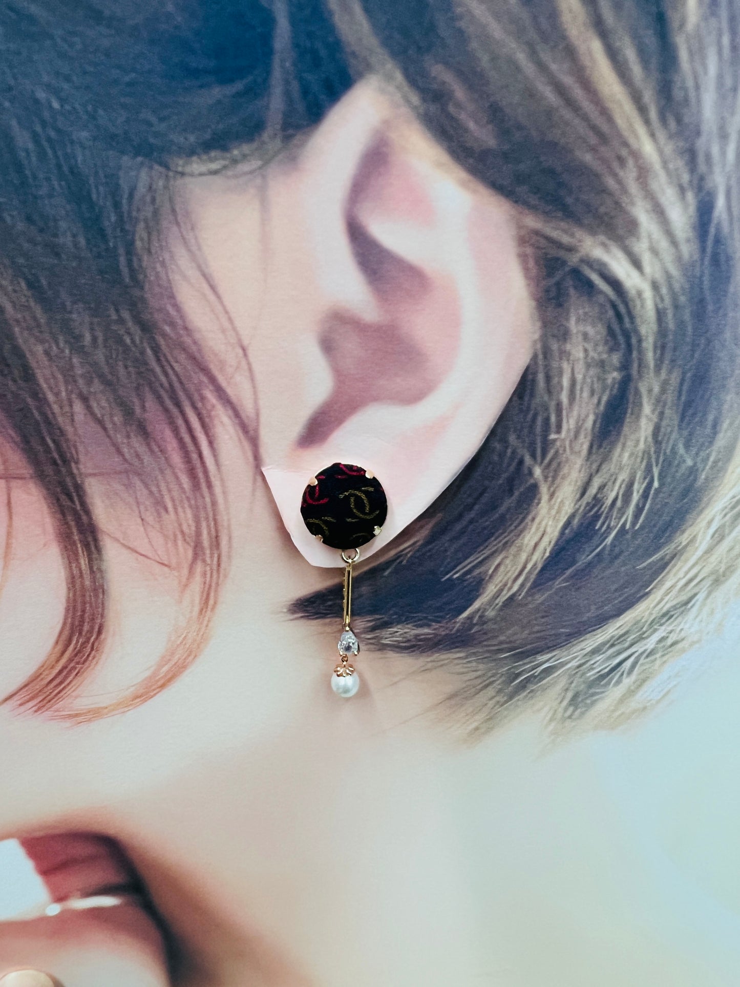 CC-Black with Bison & Cardinal CC logo- CC047- earring collection