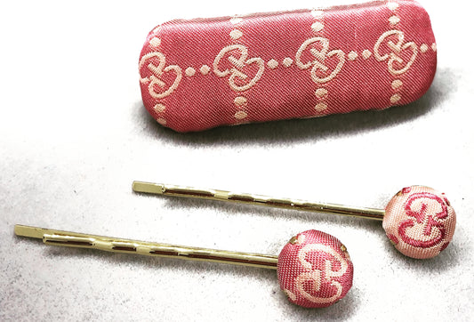 GG- Pink monogram- GG003- Hair Clip/ Hair Grips