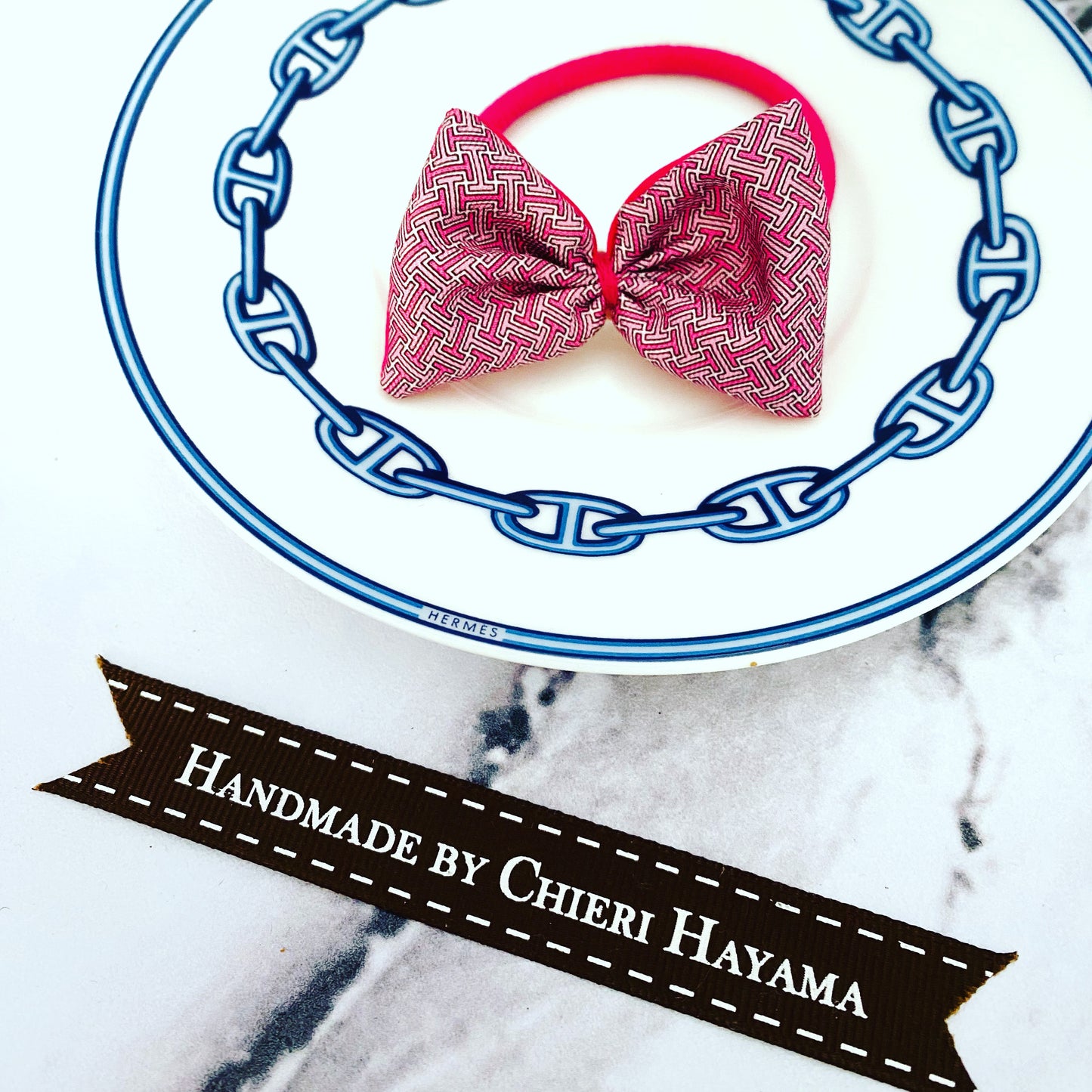 H-H0026- 2 shape of Pink H pattern  - hairband