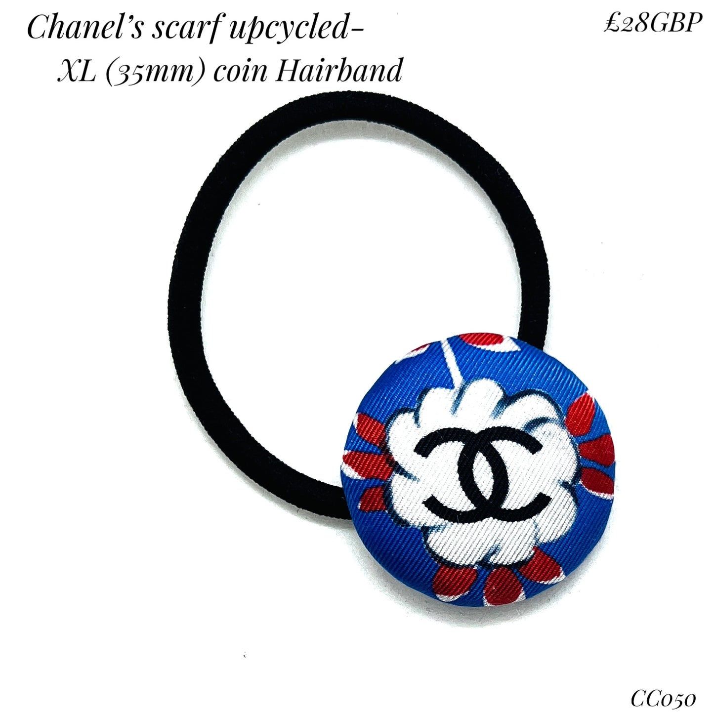 CC- CC0050-Paris Blue & Classic White CC Camellias- hairband