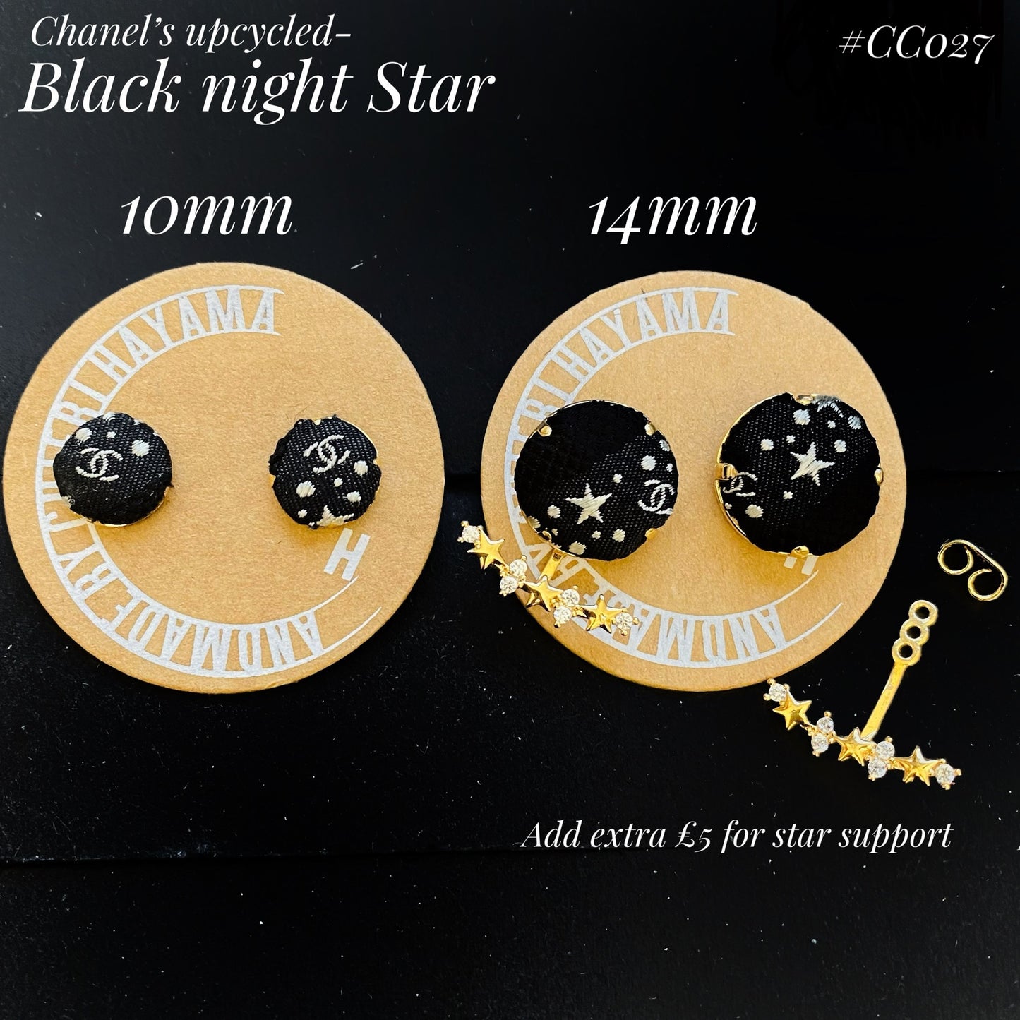 CC-Dark night & Star with CC logo- CC027- earring