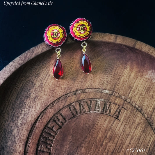 CC- Red Lucky Coin- CC061- earring