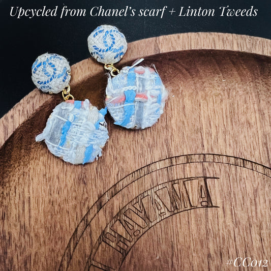 CC- Frozen CC monogram-CC012 + Linton Tweeds -earring