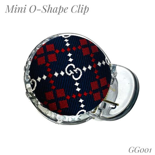 GG-Navy & Red GG monogram- GG001- Mini O-shape Clip/ Hairband