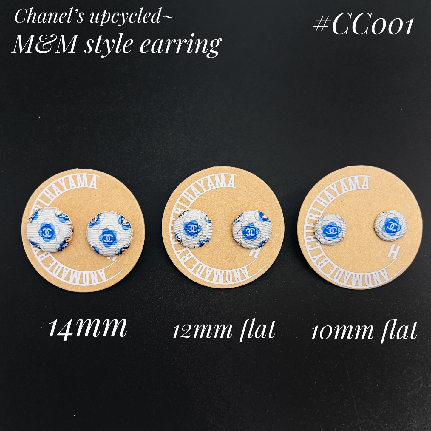 CC- Haze with Cope and Astral Blue Camellias- CC001- earring