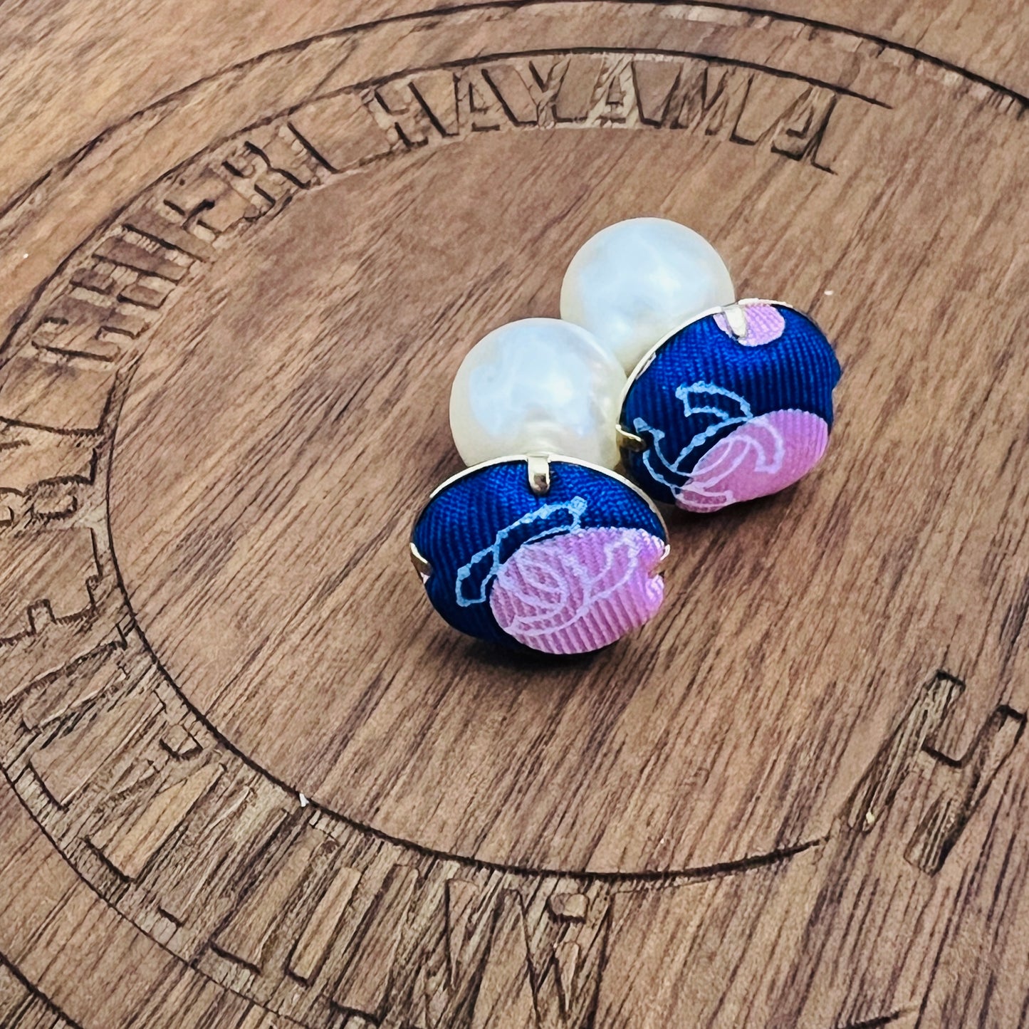 CC- Bubble Gum Pink & Astral CC logo- CC011- drop earring