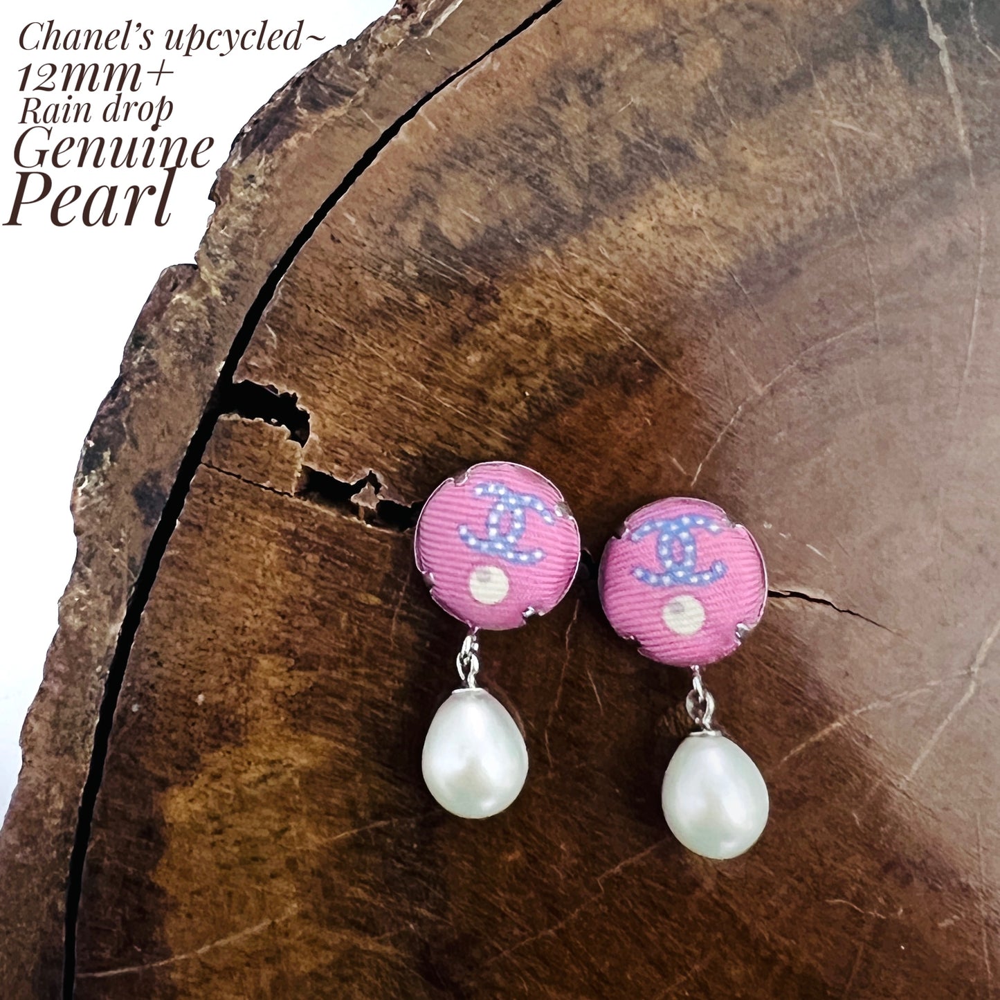 CC- Peony Pink & Pearl- CC006- earrings with genuine pearl