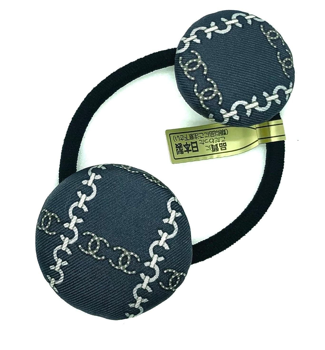 CC- Coal Grey & Pearl CC logo- CC022- hairband/ earring