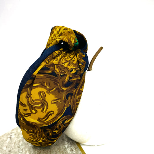 CC- Gold coin & Royal Blue- CC0051 - Headband / hairband