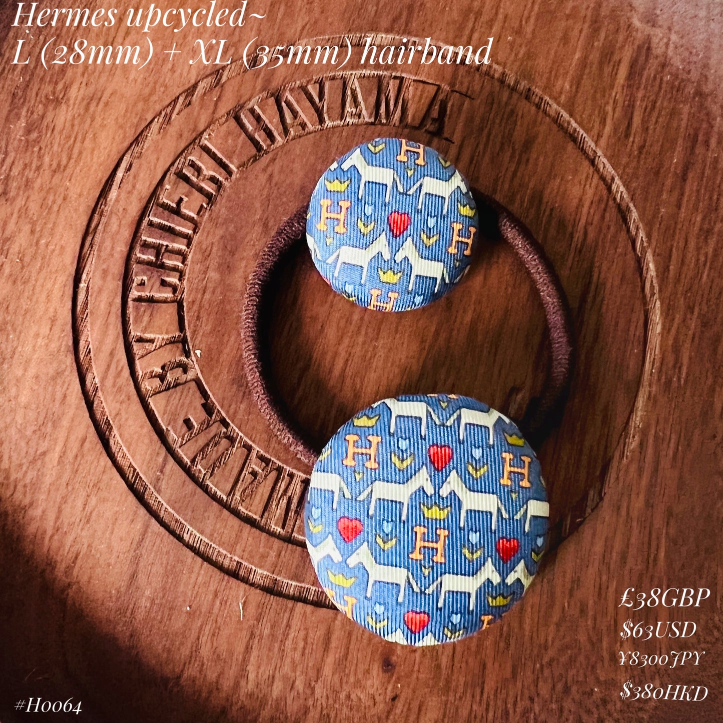 H-H0064- Blue Horse & Red H- Hairband