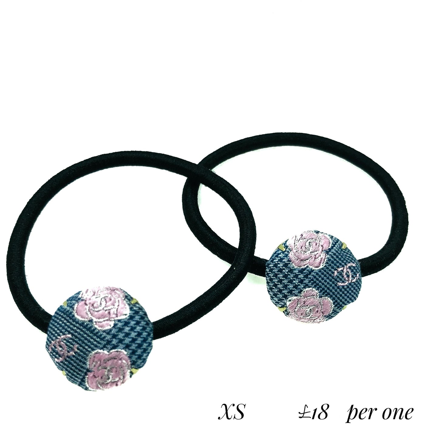 CC- Greyish Blue Houndstooth pattern with Pink Camellias - CC003- hairband/ Hairpin/ earring