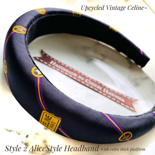 C-C black & purple strip Padded Headband