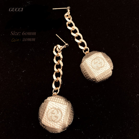 GG-Vintage Gold GG monogram- GG005- Drop earring