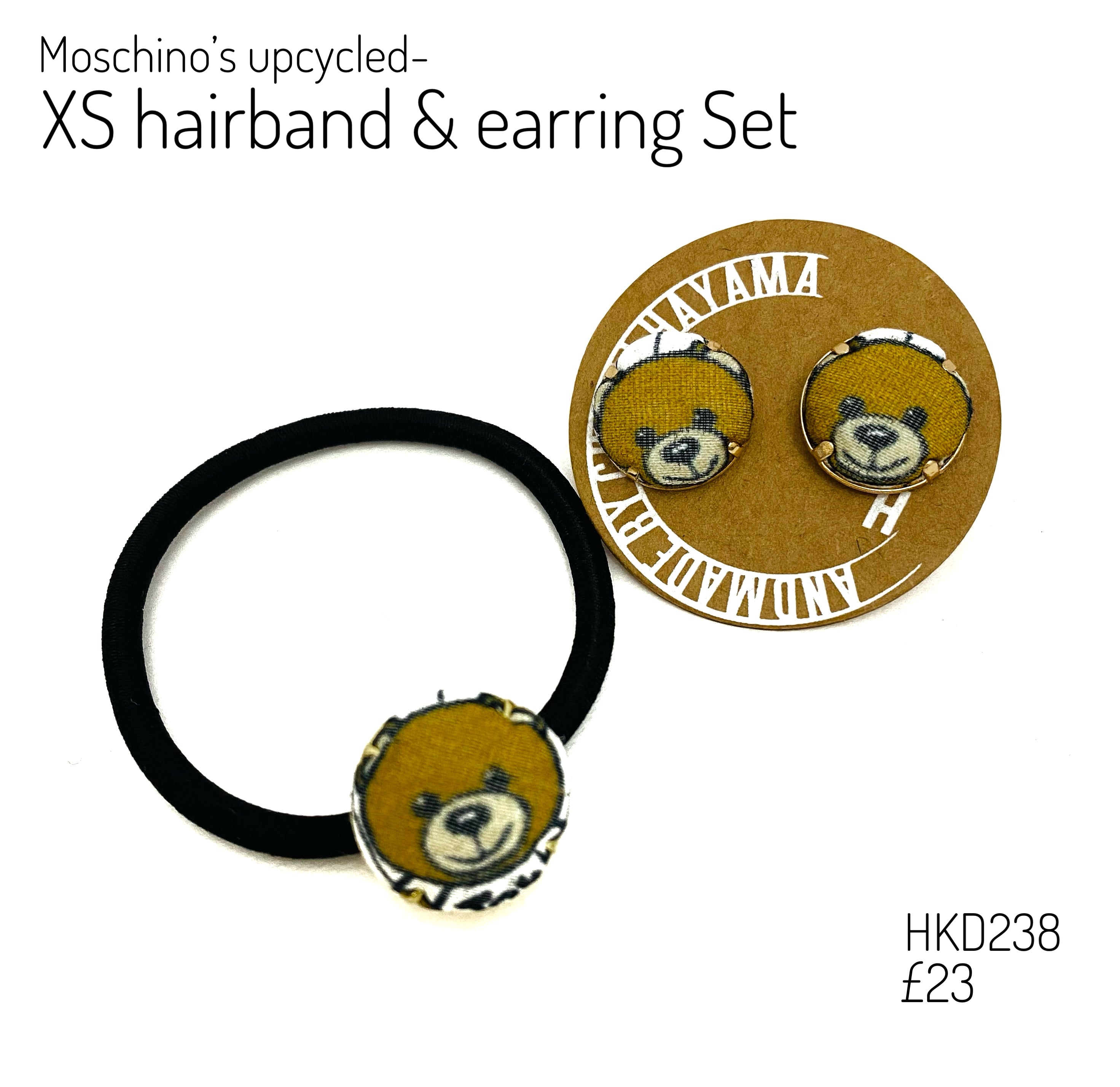 Moschino- Bear Hairband/ earring – handmade by chieri hayama