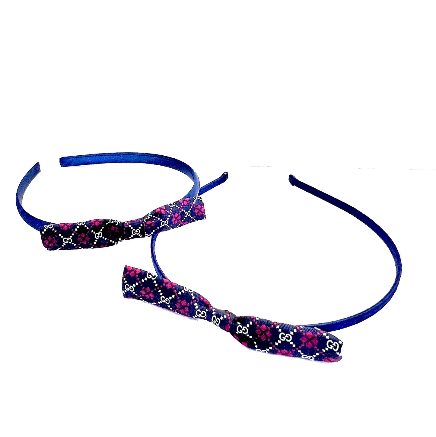 GG-Navy & Red GG monogram- GG001- mini ribbon headband