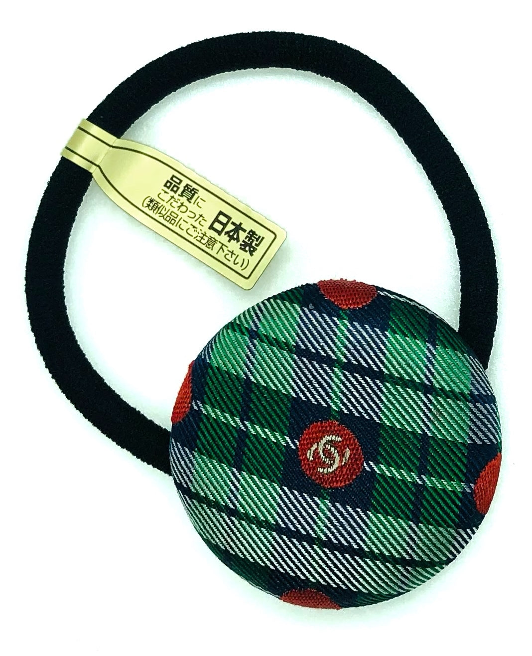 CC- Christmas Tree Green & Red Checks pattern CC logo- CC043- hairband/ earring