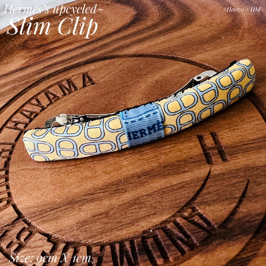 H-H0070  Sunflower Yellow & Copen Grey Maillon pattern- Slim Clip