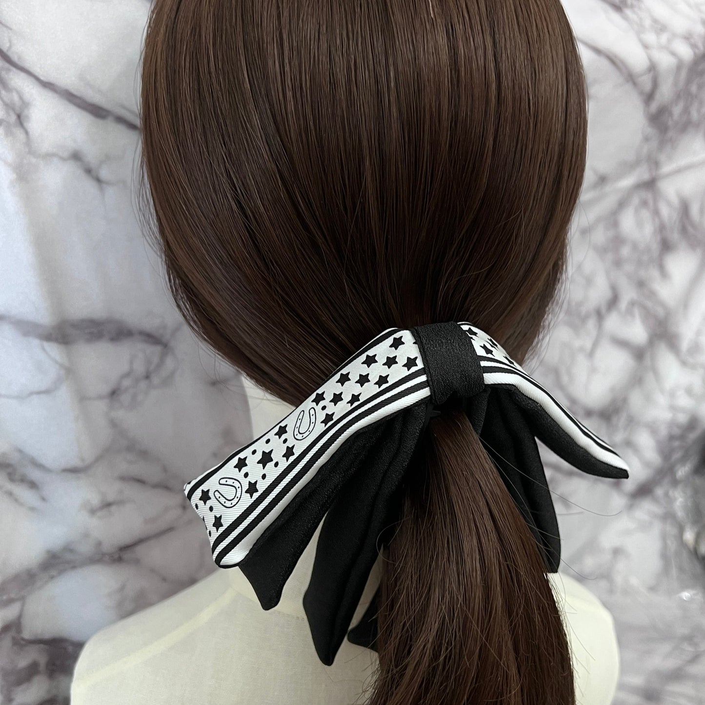 H-H Black & White Star -Hair Clip