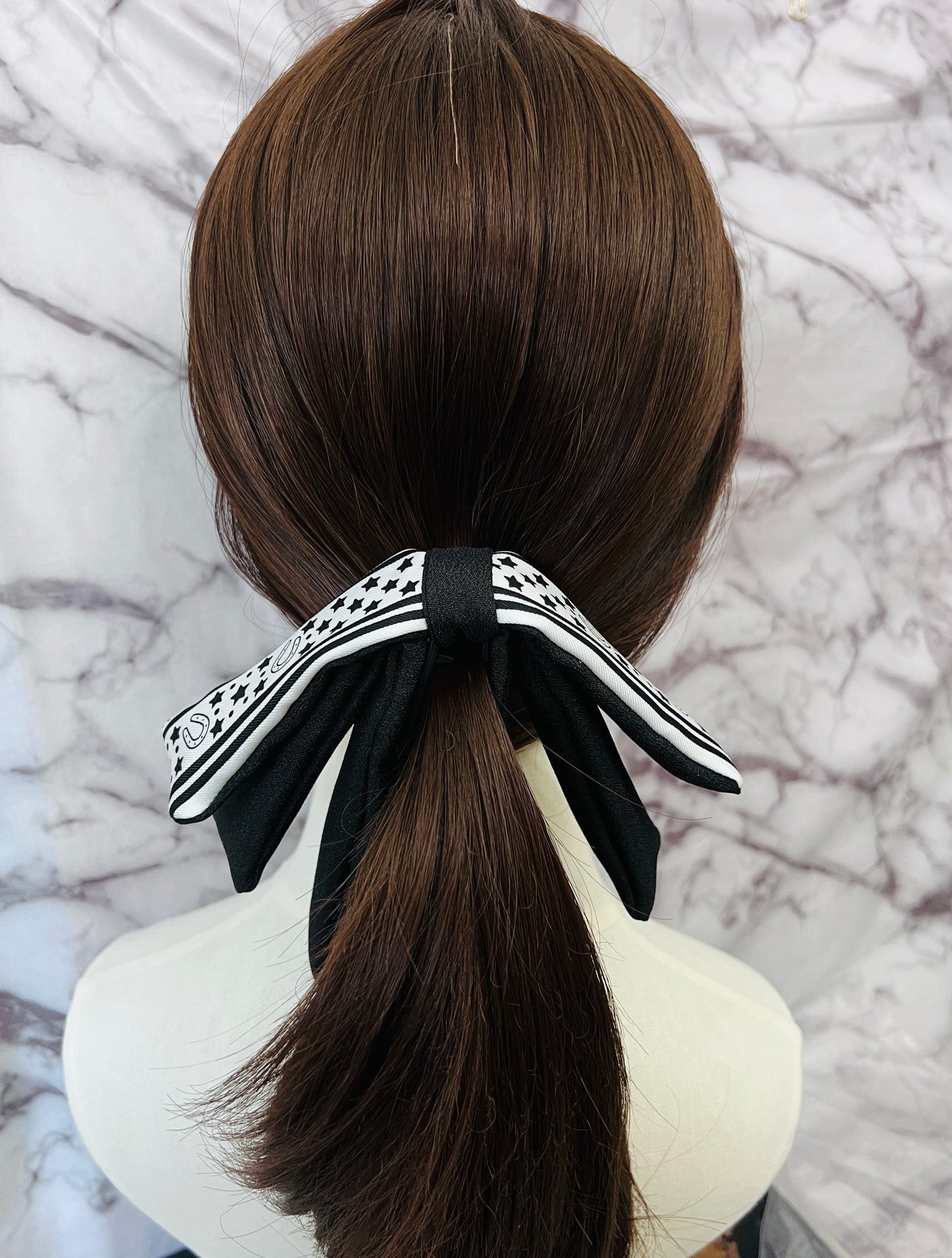 H-H Black & White Star -Hair Clip