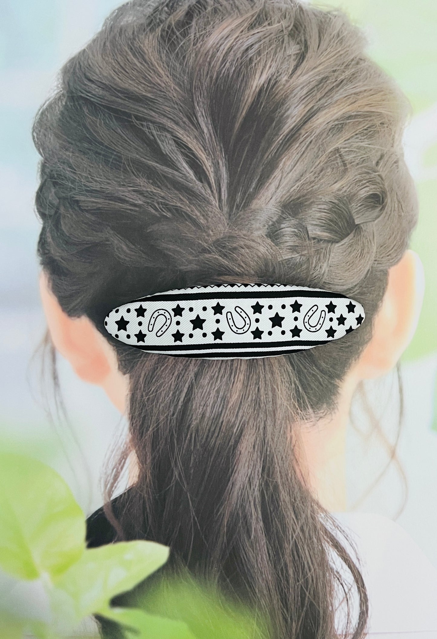 H-H Black & White Star -Hair Clip