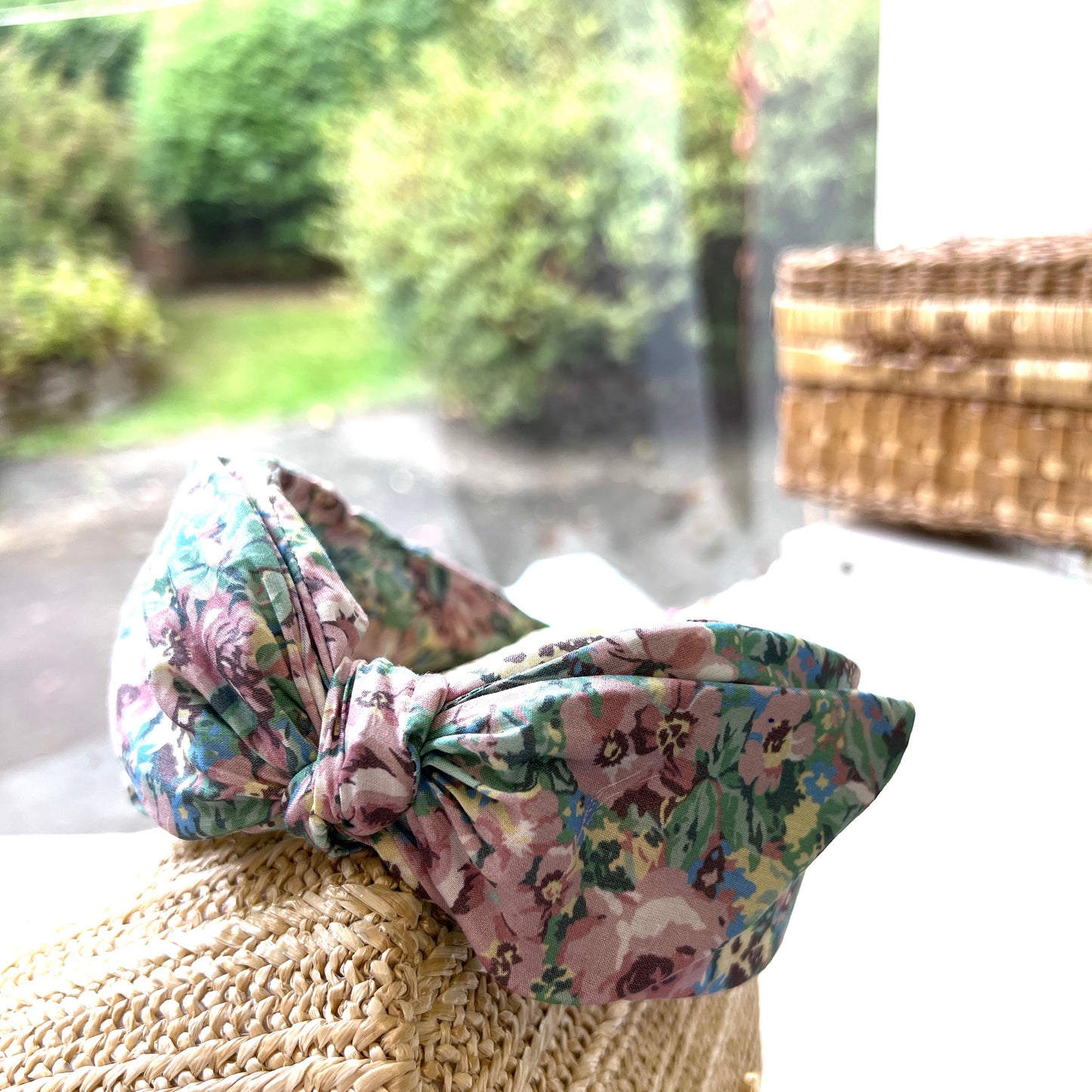 Liberty of London- Giverny rose - bunny ear headband / scrunchie