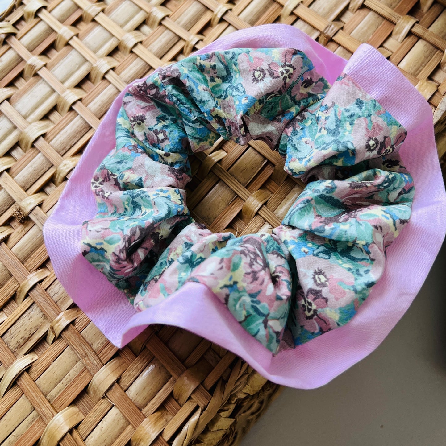 Liberty of London- Giverny rose - bunny ear headband / scrunchie