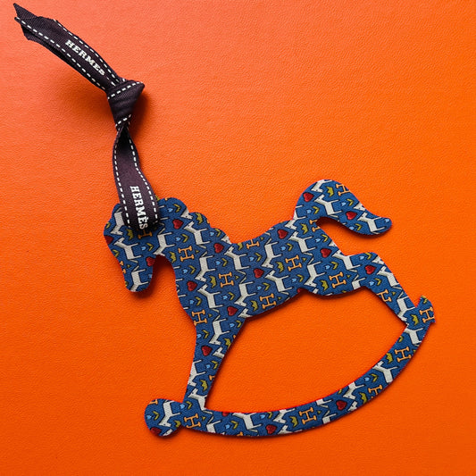 H-H0064- Blue Horse & Red H- Handbag horse charm