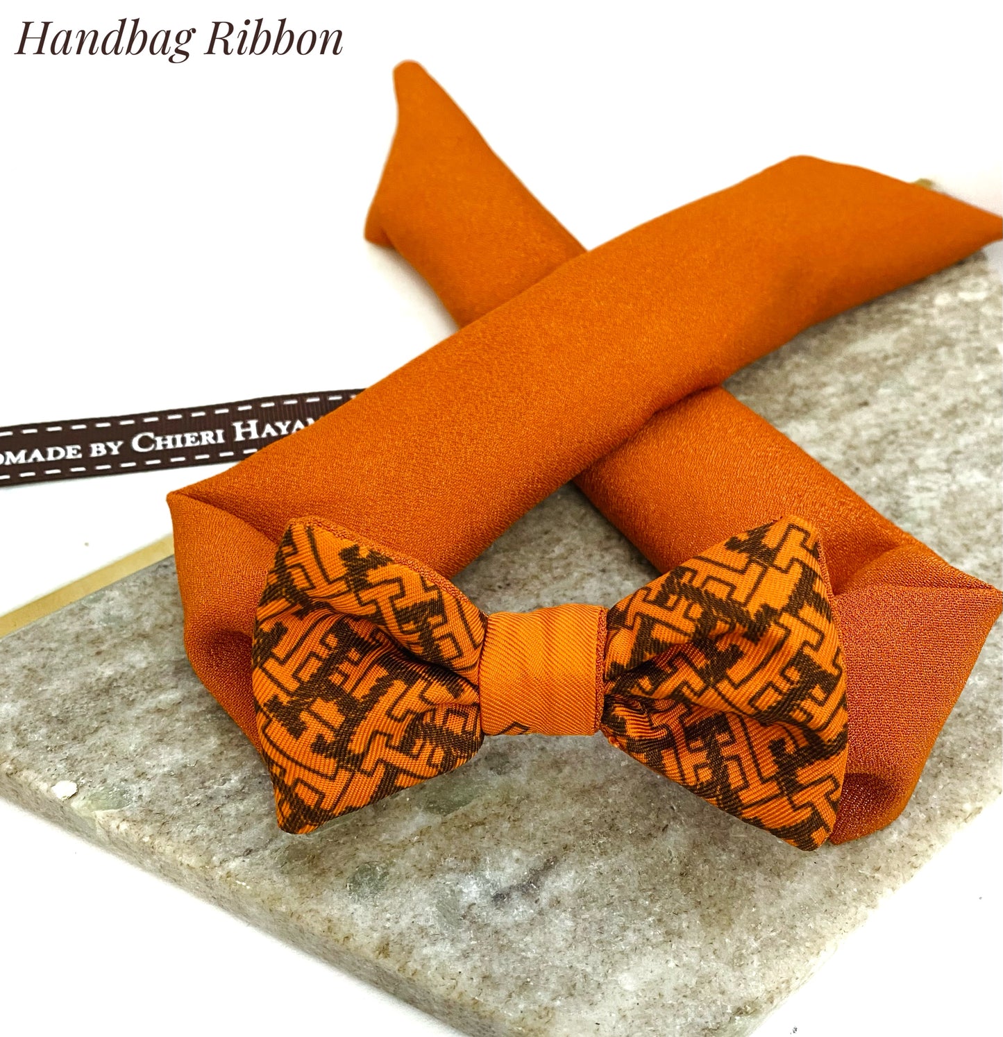 H-H0004- Orange Big H- Handbag Ribbon