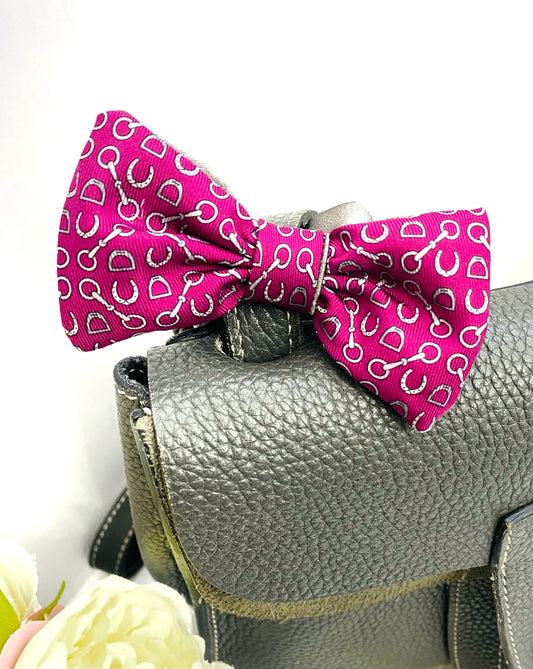 H-H0015- Bordeaux & Lucky Chain on your Mark- Handbag Ribbon